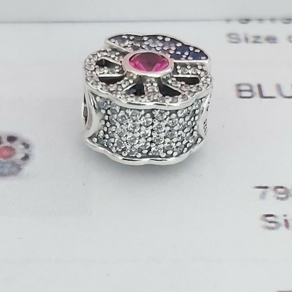 Authentic PANDORA *CHINA EXCLUSIVE* Blue & Pink Fan Charm - Picture 9 of 16